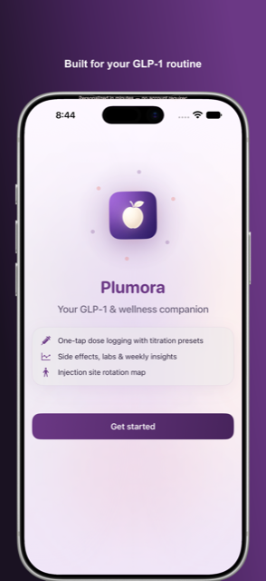 Plumora onboarding welcome screen